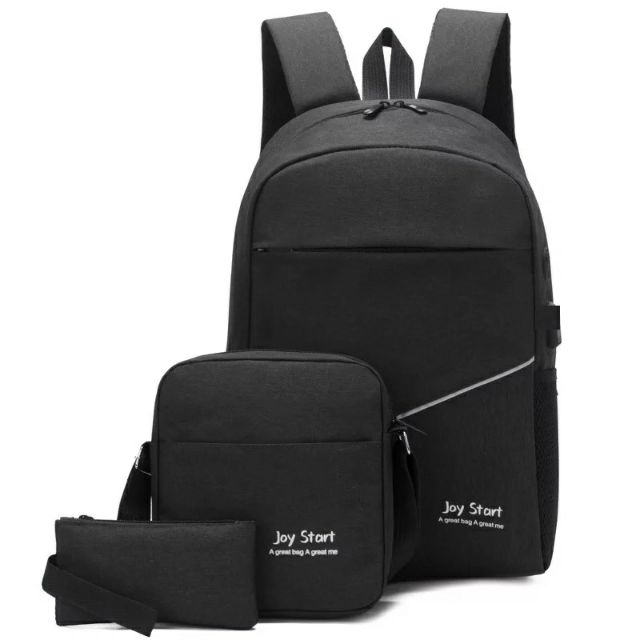 3 Piece Bag Travel Backpack For Boys 17Inch Laptop Bag Casual