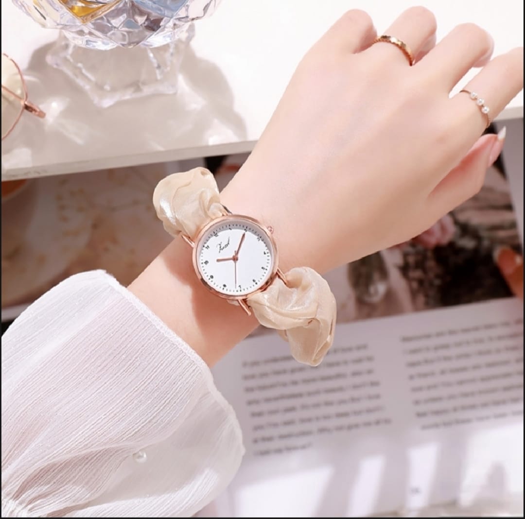 Scrunchies Watch For Girls & Women | Gift for Girls | New Korean Style Scrunchie Wrist Watches | Female Accessories | Pony Watch | Poni Watch |