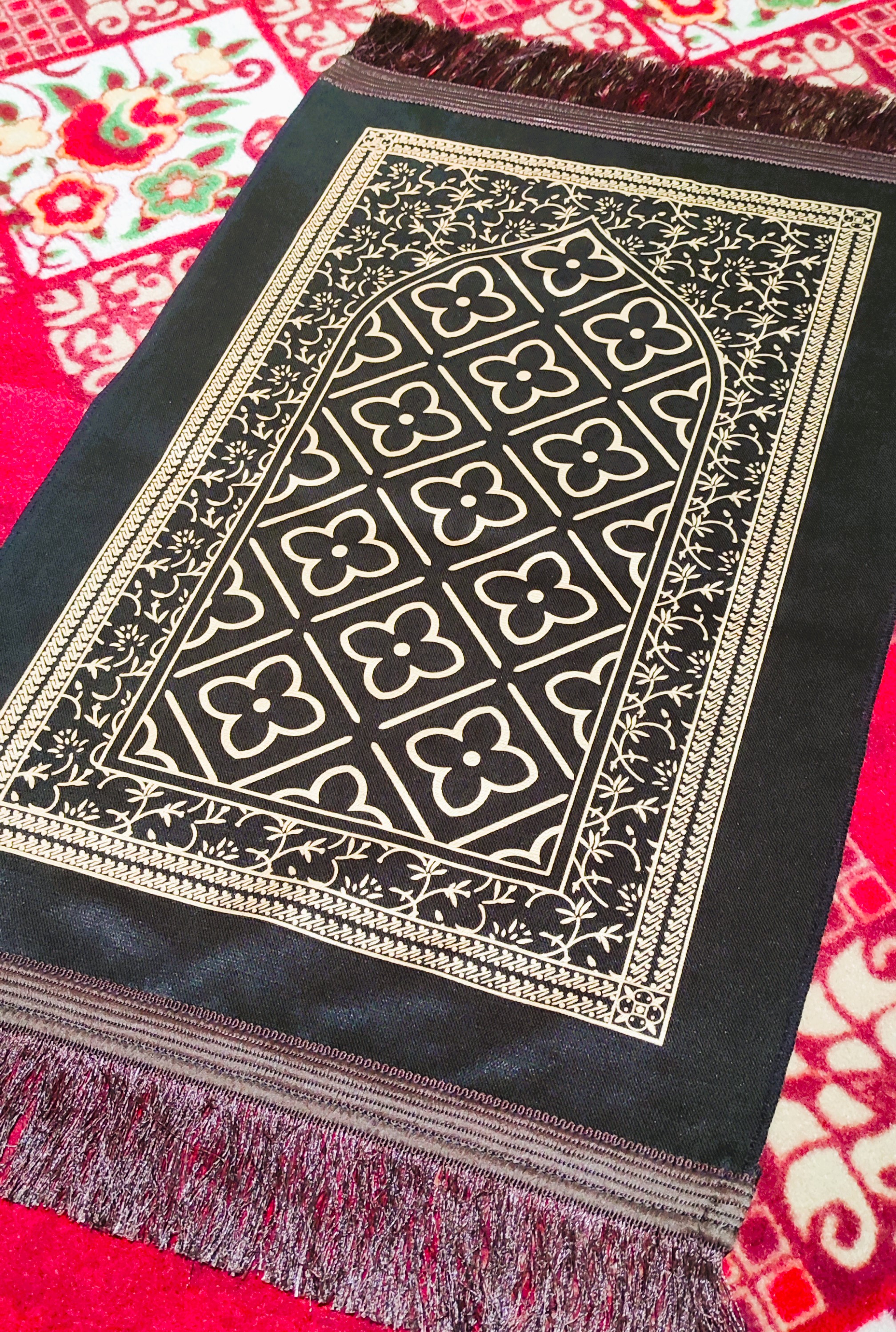 Imported Kids Mini Janamaz / Muslims Prayer Rug ( Turkish Thin Plush Velvet )