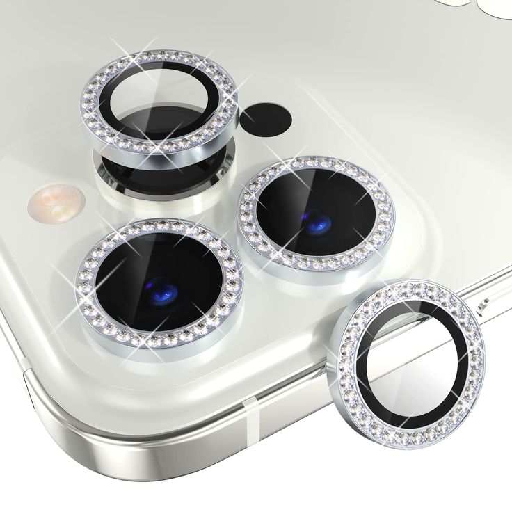 Diamond Camera Lens Protector For 11 / 12 / 13 / 14 / 15 / 16 / 17 Series  Luxury Sparkle Shockproof Camera Guard