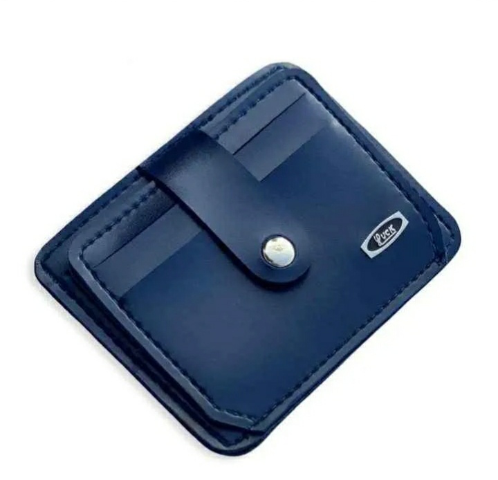New Slim 9 Pockets Button Down Card Holder Mini Zipper PU Leather Wallet for Men's