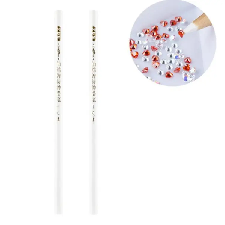 White Wooden Wax Pencil for Nail Art Rhinestones/Crystals