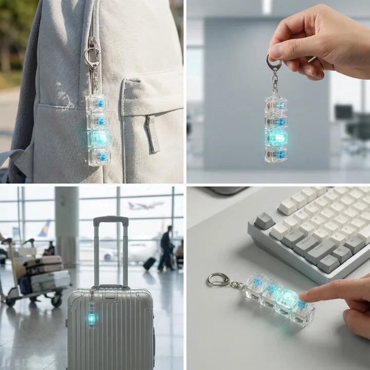 Portable Keyboard Fidget Keychain – Mini Click Button Stress Relief Toy for All Ages