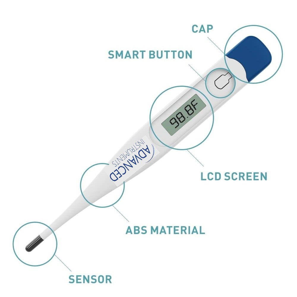 Advanced Digital Thermometer for Adults Digital Oral Thermometer for Fever  Medical Thermometer, Highly Accurate and Fast, Easy to Use, Fast Reading. Detect Fever Quickly - Oral Armpit and Rectal Thermometer for Babies Children and Adults