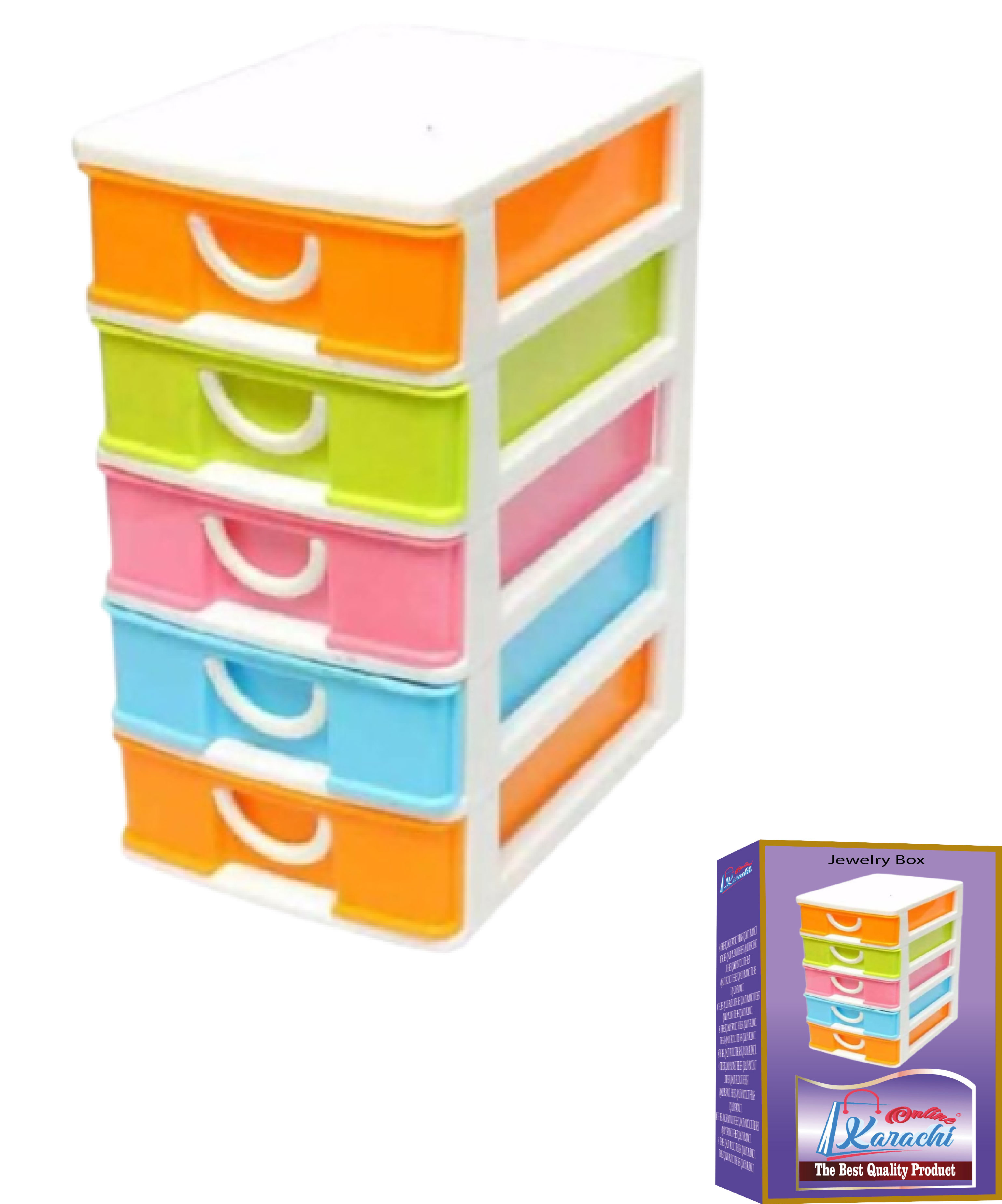 Online Karachi 5 Layers Multi Colour Mini Desktop Small Drawers Box For ...