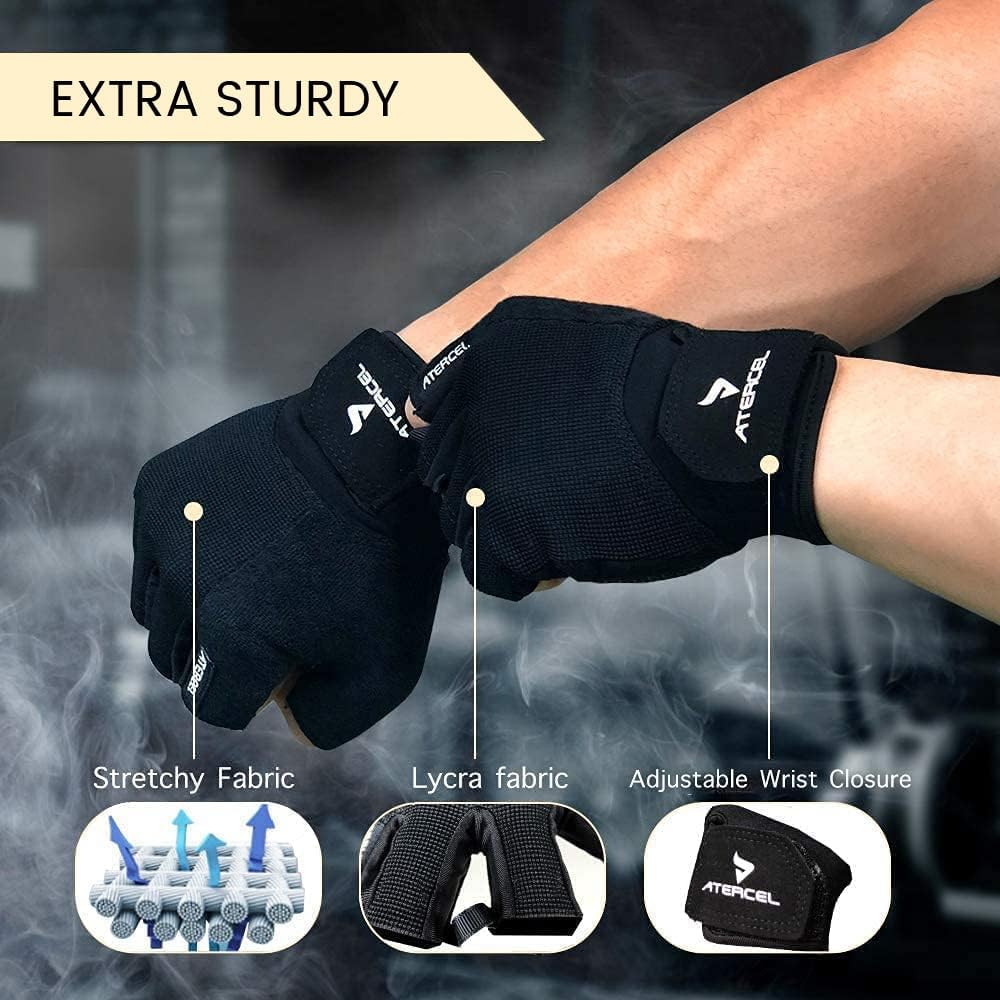 L Weight Lifting Gloves, Gym Gloves for Crossfit, Workout, Exercise Cycling, Training, Breathable and Snug fit, for Men and Women