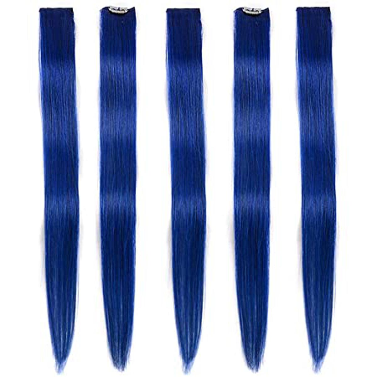 Pack of 5 Hair Mini Extensions- Blue