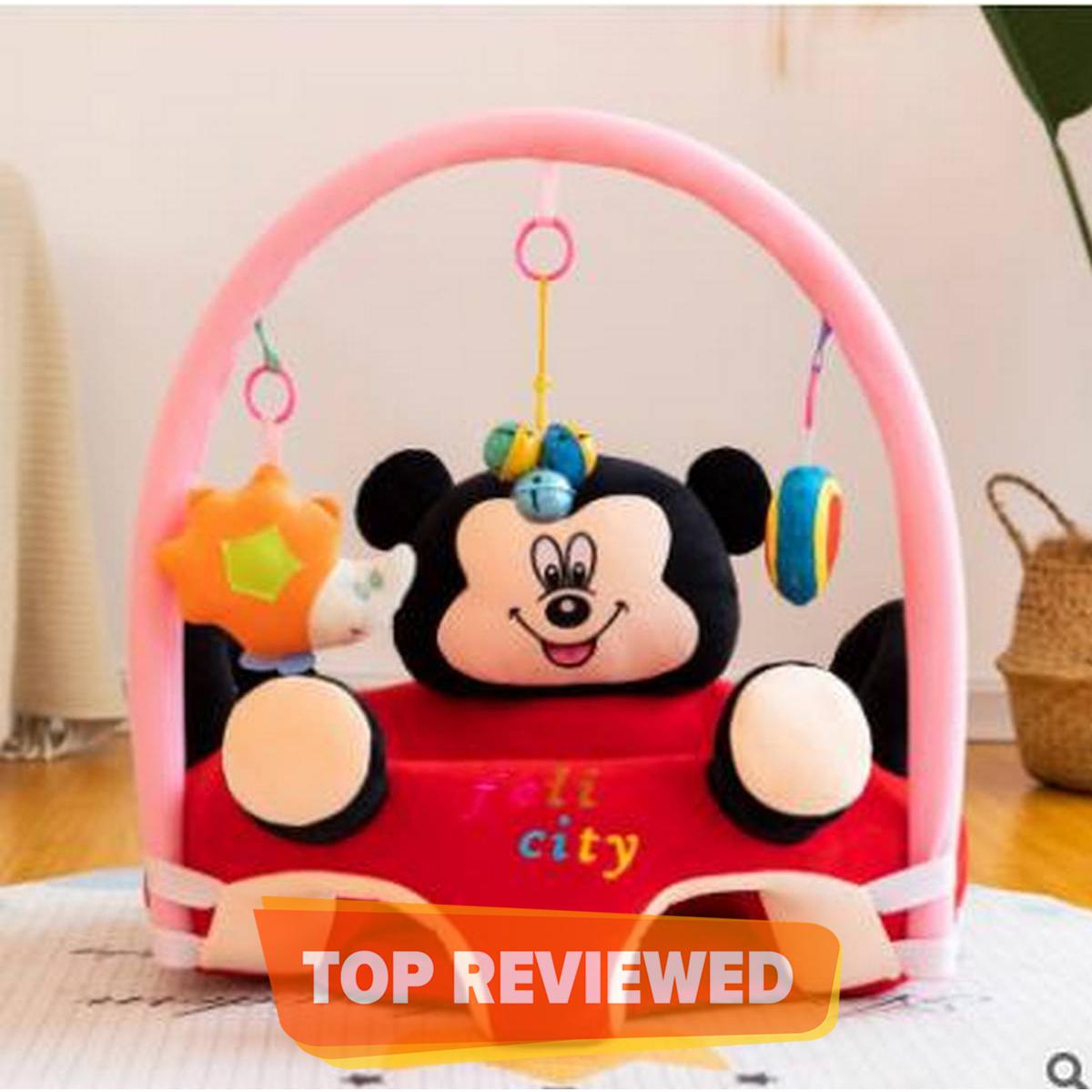 Sofa Set Support Seat Cover Baby Plush Chair Cartoon Learning Sit Plush Chair Toddler Nest Puff Washable With Rod Toys