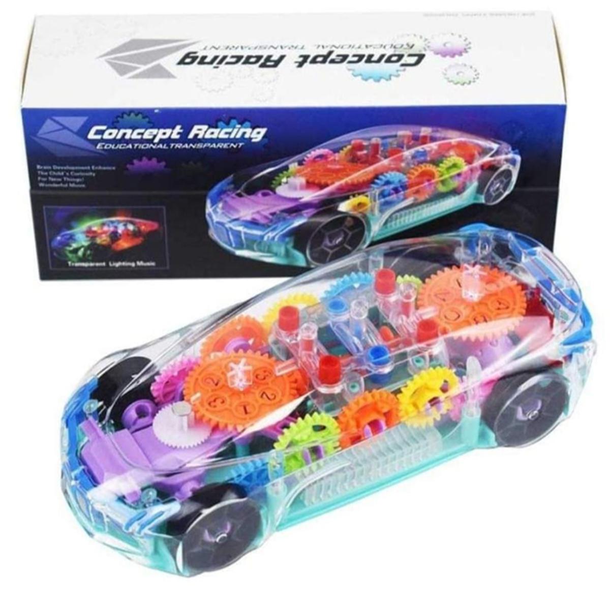 Concept Racing Colorful Car Educational Transparent Battery Operated