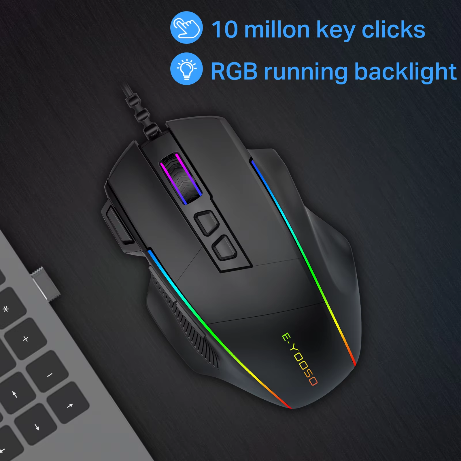 E-YOOSO X-49 Wired RGB Gaming Mouse 12400Dpi with 8 Programmable Buttons and Extra Fire Button Ergonomic Design 21 d136619bb367d5e632aafed28ed0e2a9