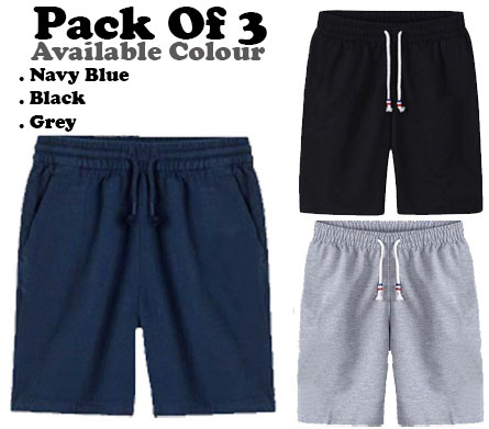 Summer Collection Pack Of 3 Summer Cotton Jersey Shorts For Men