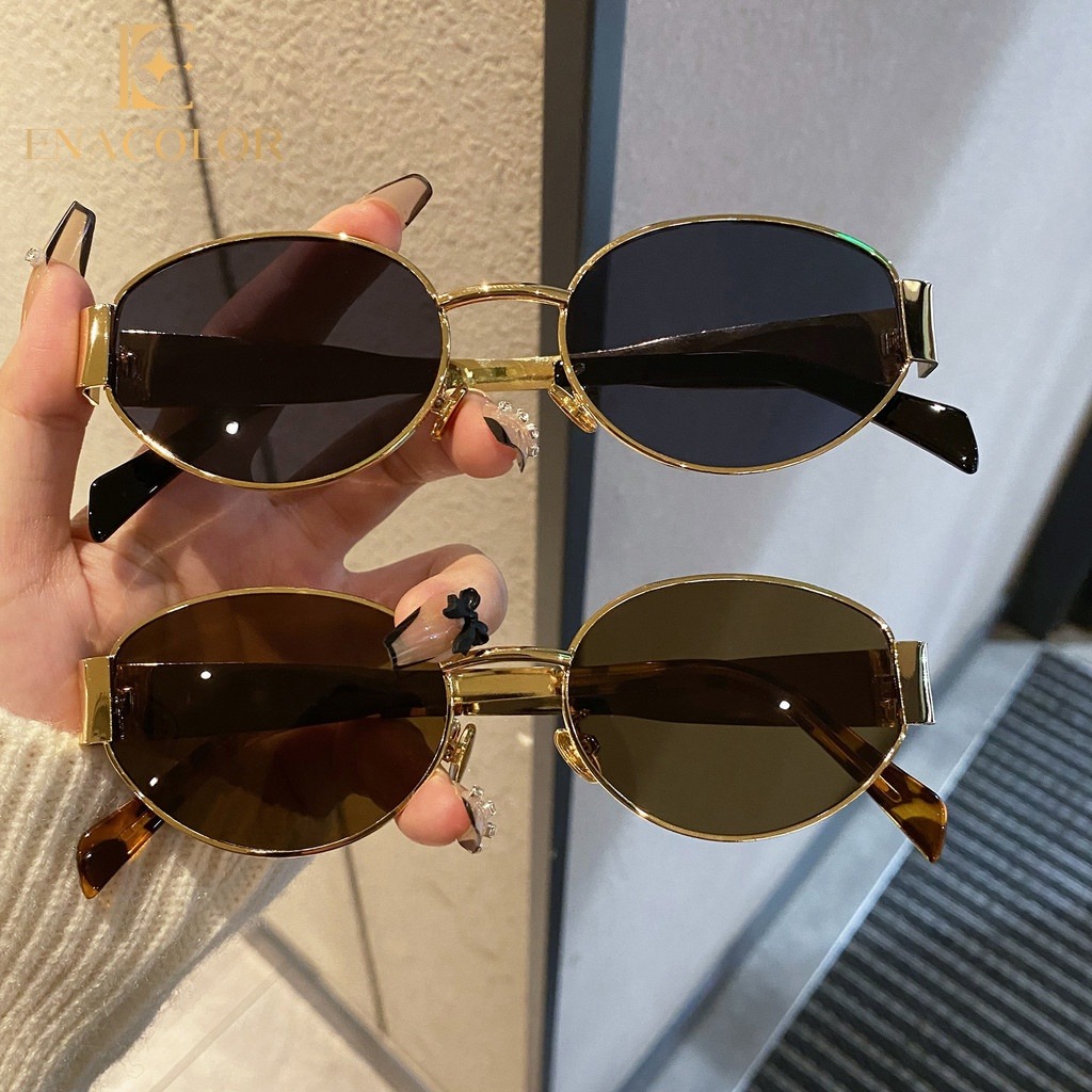 Luxury Retro Oval Sunglasses for Women - Summer Metal Frame Fashion Shades | Classic Steampunk Design, UV400 Polarized Lenses, Vintage Chic Eyewear
