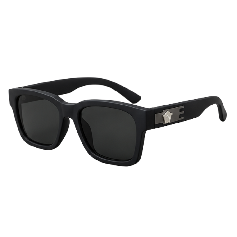 Premium UV400 Sunglasses for Men & Women | Matte Black Square Frame | Fashion Outdoor Eyewear