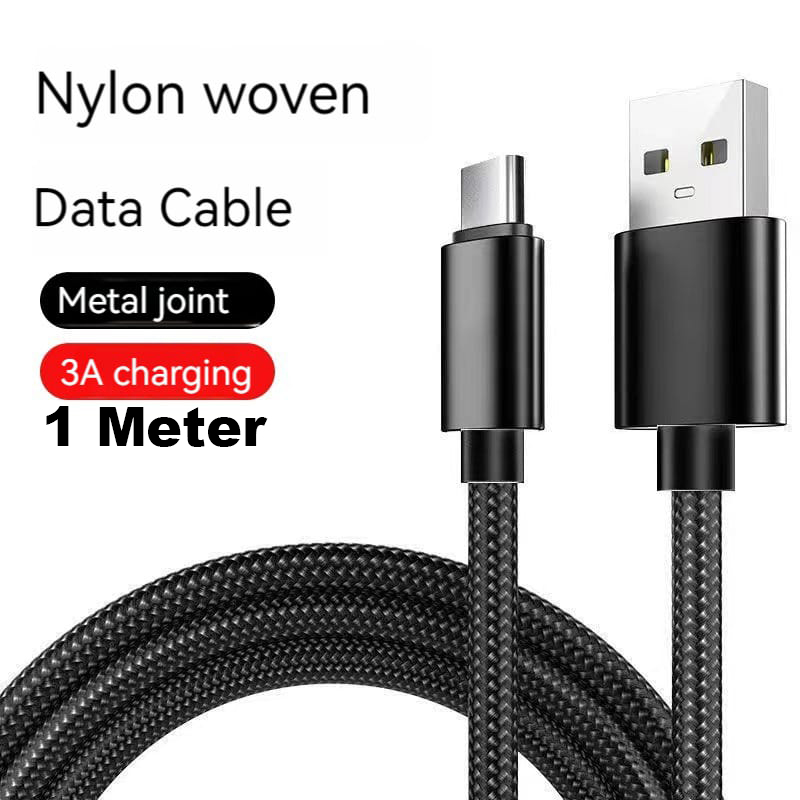 Type C Charging Braided Cable - 1 & 2 meter wire / Fast charging
