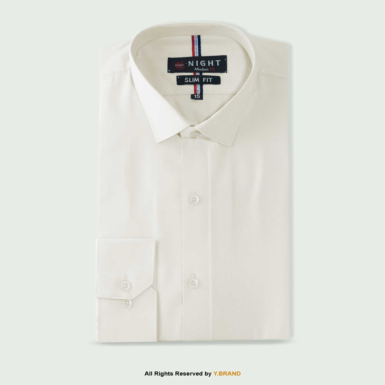 Cut Range Off White self-textured Slim Fit Formal Dress Shirt For Men AFS-1018
