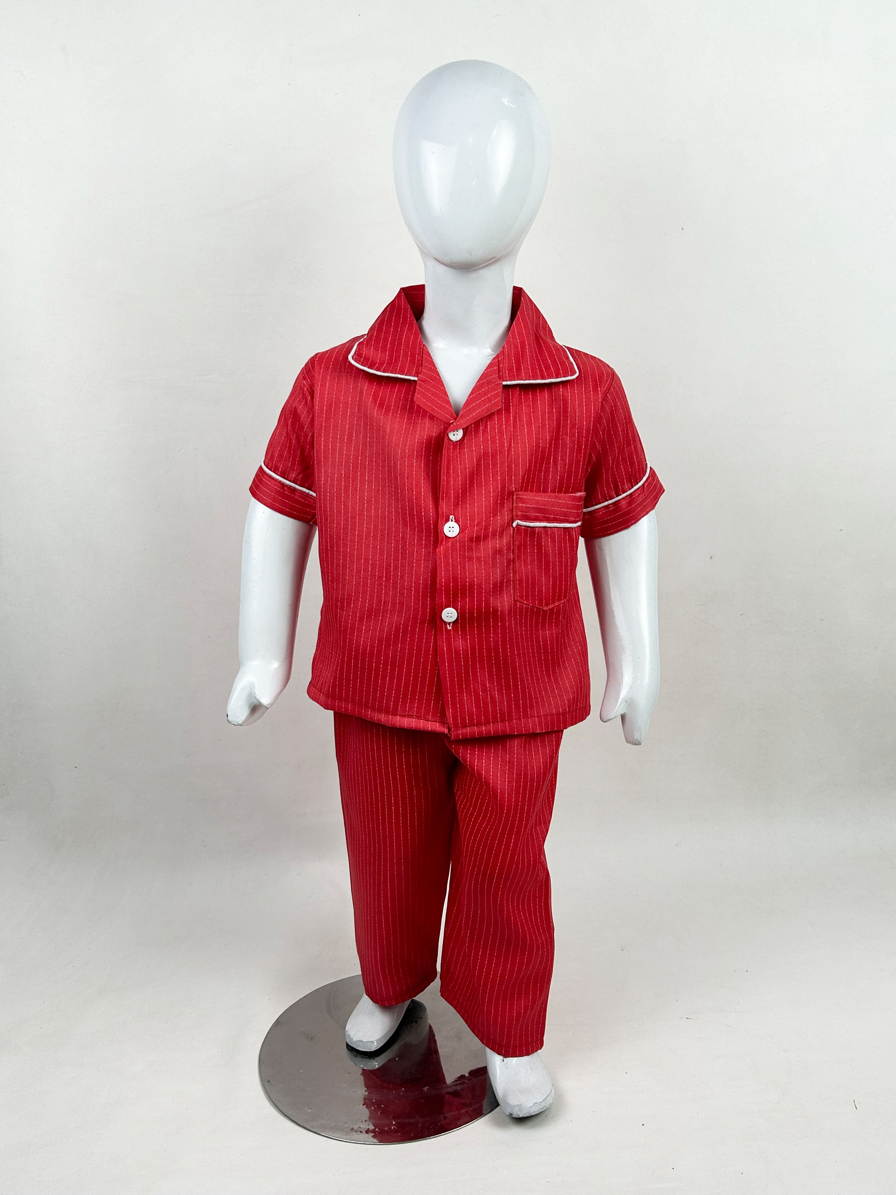 1Yrs - 5Yrs Red Lines Cotton Night Suit For Kids NG BNS14 price in Pakistan