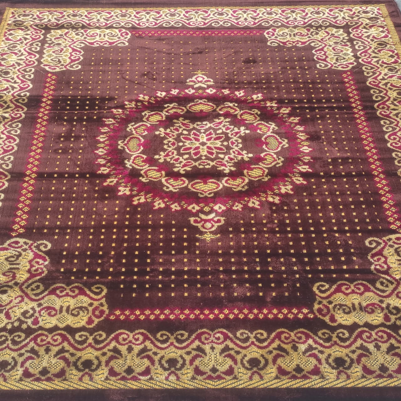 Anti Slip Carpet for Room, 5x8 Feet, Velvet Geometric Design, Lightweight, Turkish Traditional, Non-Slip for Living Room Bedroom