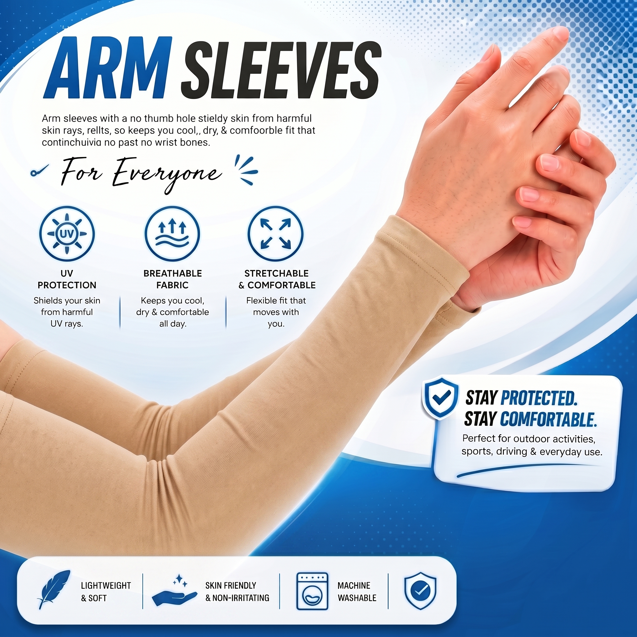 Code Sleeves For Arms For Girls | UV Protection Cooling Arm Sleeves Stretchable Sun Protection For Women