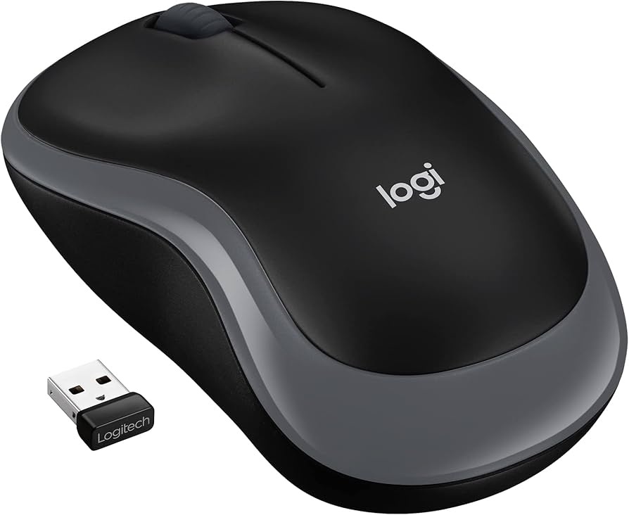 Logitech M185 Compact Wireless Gaming Mouse Comfortable High Definition Tracking USB Bluetooth Dongle for Laptop PC Computer Games Office Home & Work