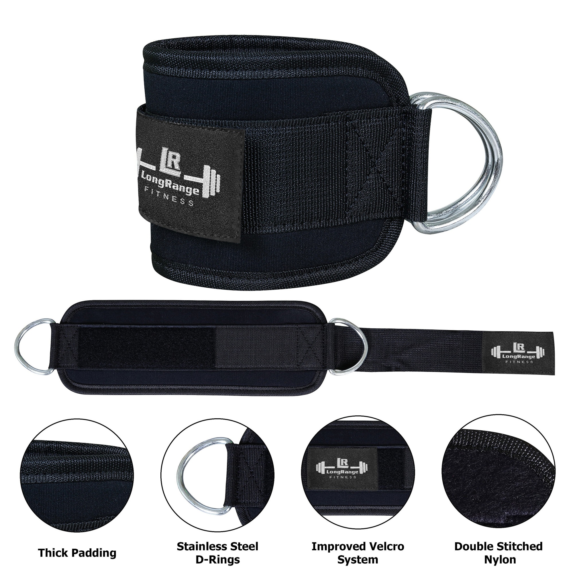 Gym Ankle Strap Cable Attachment Pulley Machine Leg Fitness Weight Lifting Training ankle straps Gym Power Ankle Straps Leg Bar Support Wrap ankle support ankle weights anklets for girls