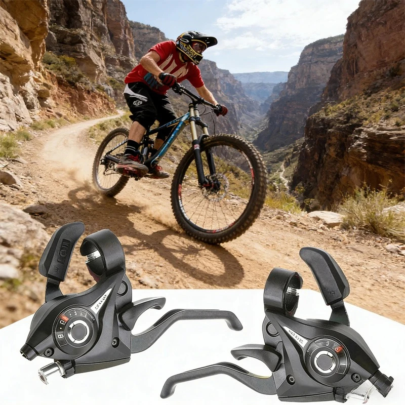 Mountain Bike Gear Shift 3x7 Gear Shift Bicycle 7 Gear Shift Brake Lever Bicycle Left Right Gear Shift 21 Speed Gear Shift Set for Mountain Bikes City Bikes Road Bikes Folding Bikes Accessories