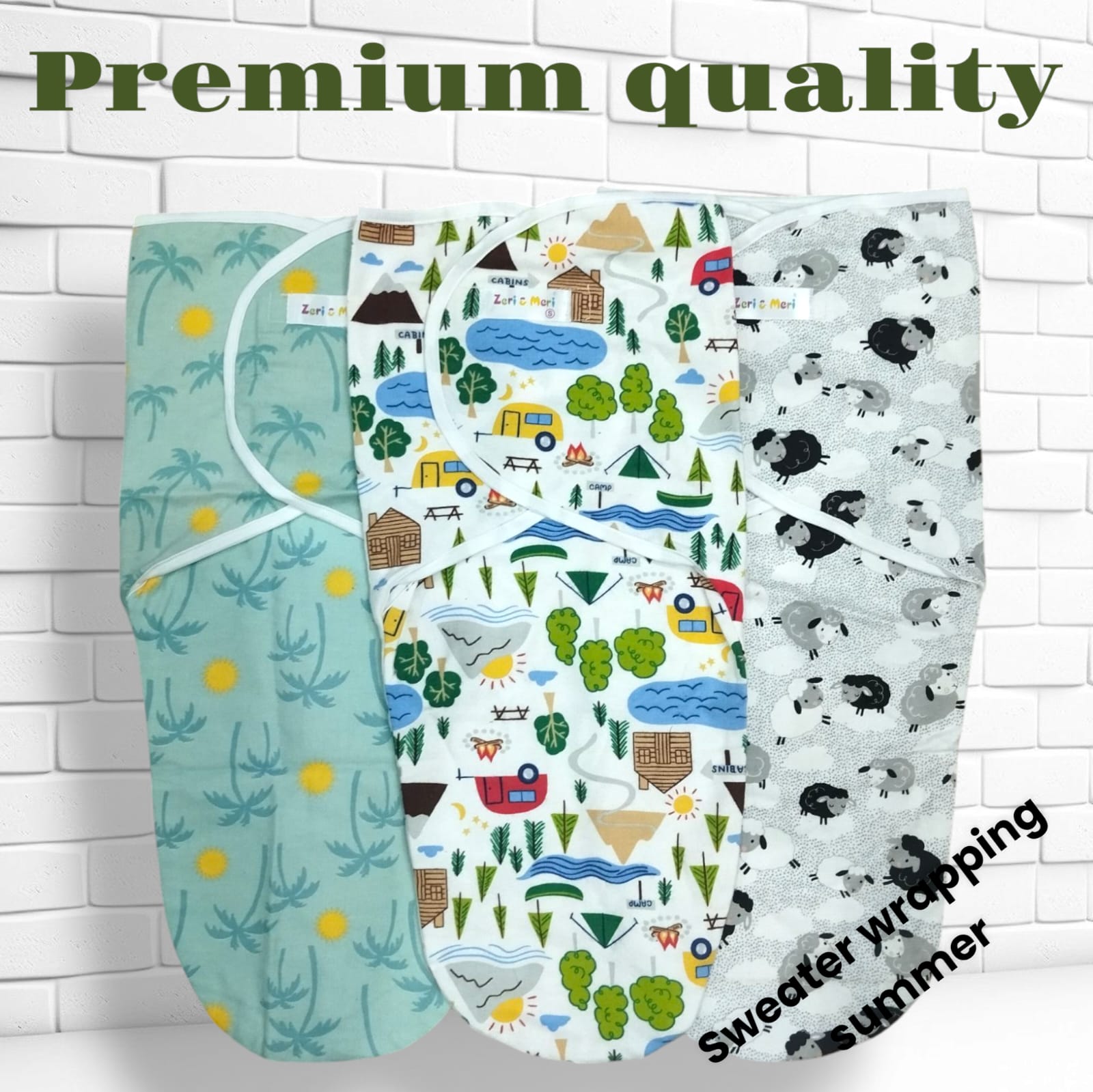 Premium Cotton Swaddle Blanket for 0-6 Months Baby, Breathable Soft Wrap with Fun Animal & Nature Designs