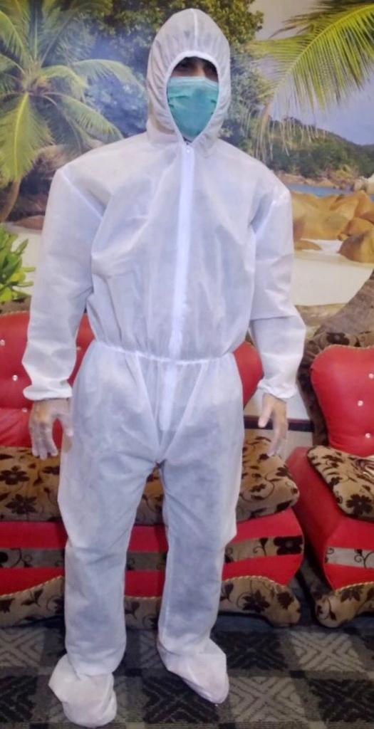 Product details of Medical PPE Kit - Non Woven polypropylene - 60grams - White With Shoes Cover: Buy Online at Best Prices in Pakistan | Daraz.pk