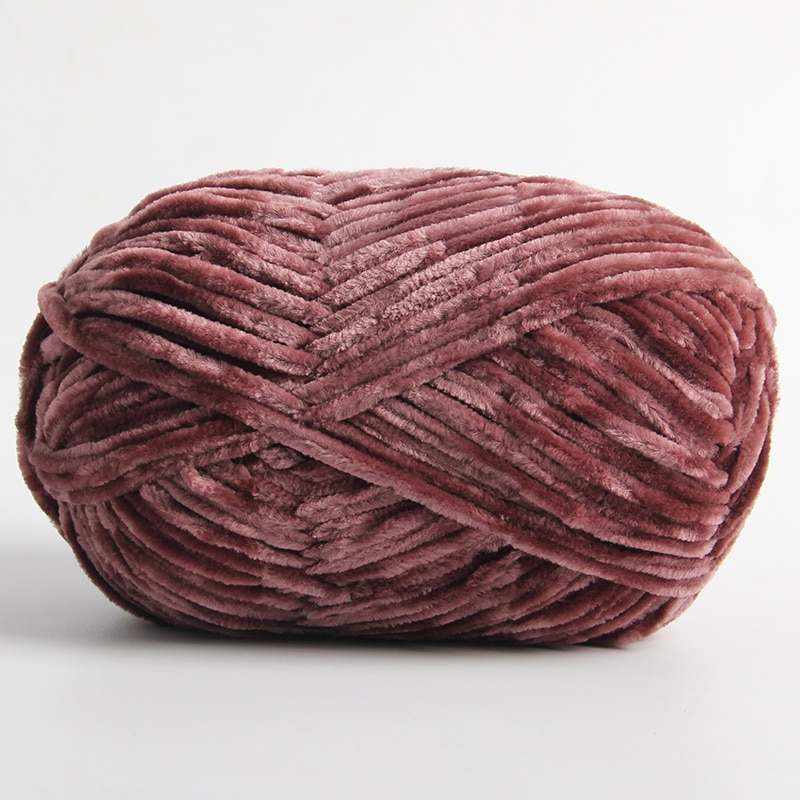 2 Pack Chenille Velvet Yarn Knitting Wool Thick Warm Crochet Knitting Yarns  for DIY Hand-Knitted Fabric Art Bag Sweater Doll 200g