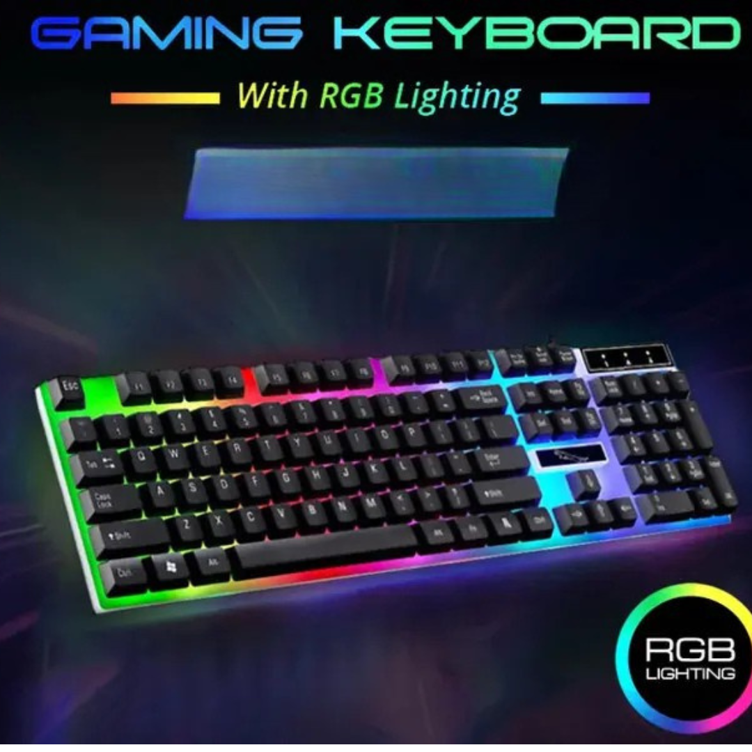Original 3-in-1 Wired RGB Gaming Combo: Backlit Keyboard with FN Shortcuts - Mouse & Mouse Pad Set for PC/Laptop (Black and White)  104 keys -By Panorama