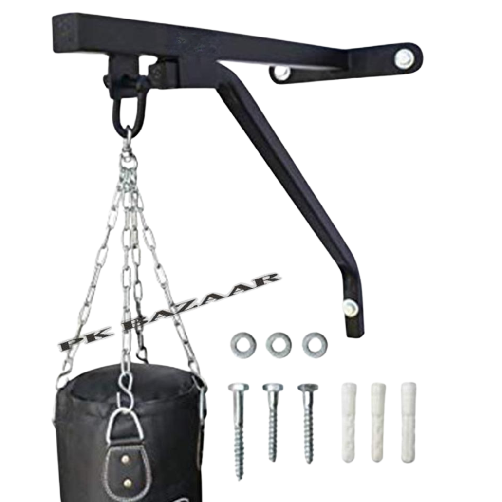 Ambition Collection Heavy Duty Wall-Mounted Boxing and  Punching Bag Stand – Solid Steel Bracket with Hanging MMA Accessories & Fixing Screws for Home & Gym