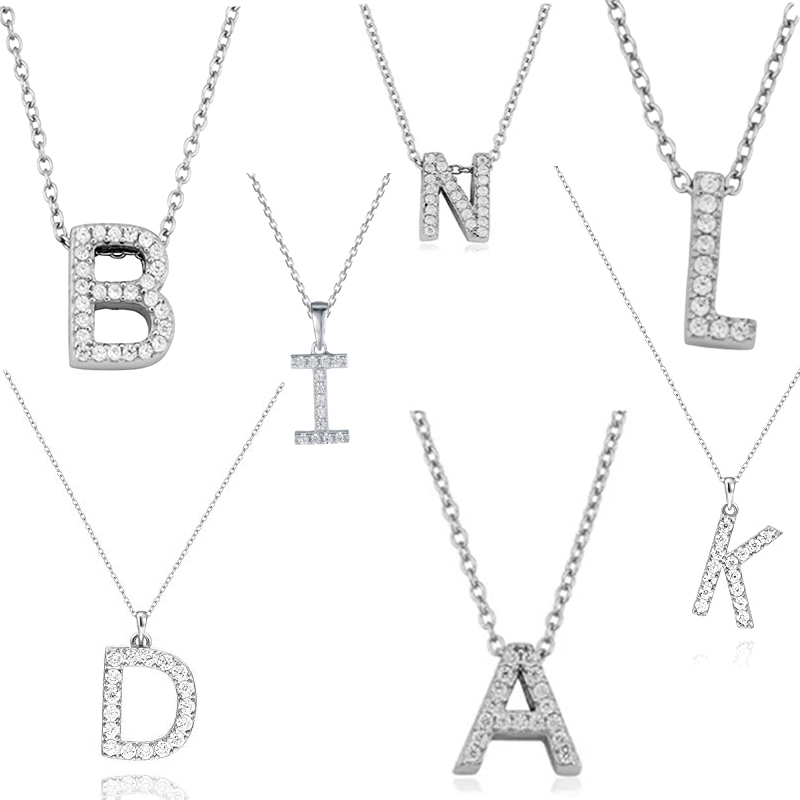 Silver Stainless Steel Alphabet Necklace/Locket/Pendants for Girls & Women with Chain - A to Z Your Name Alphabets