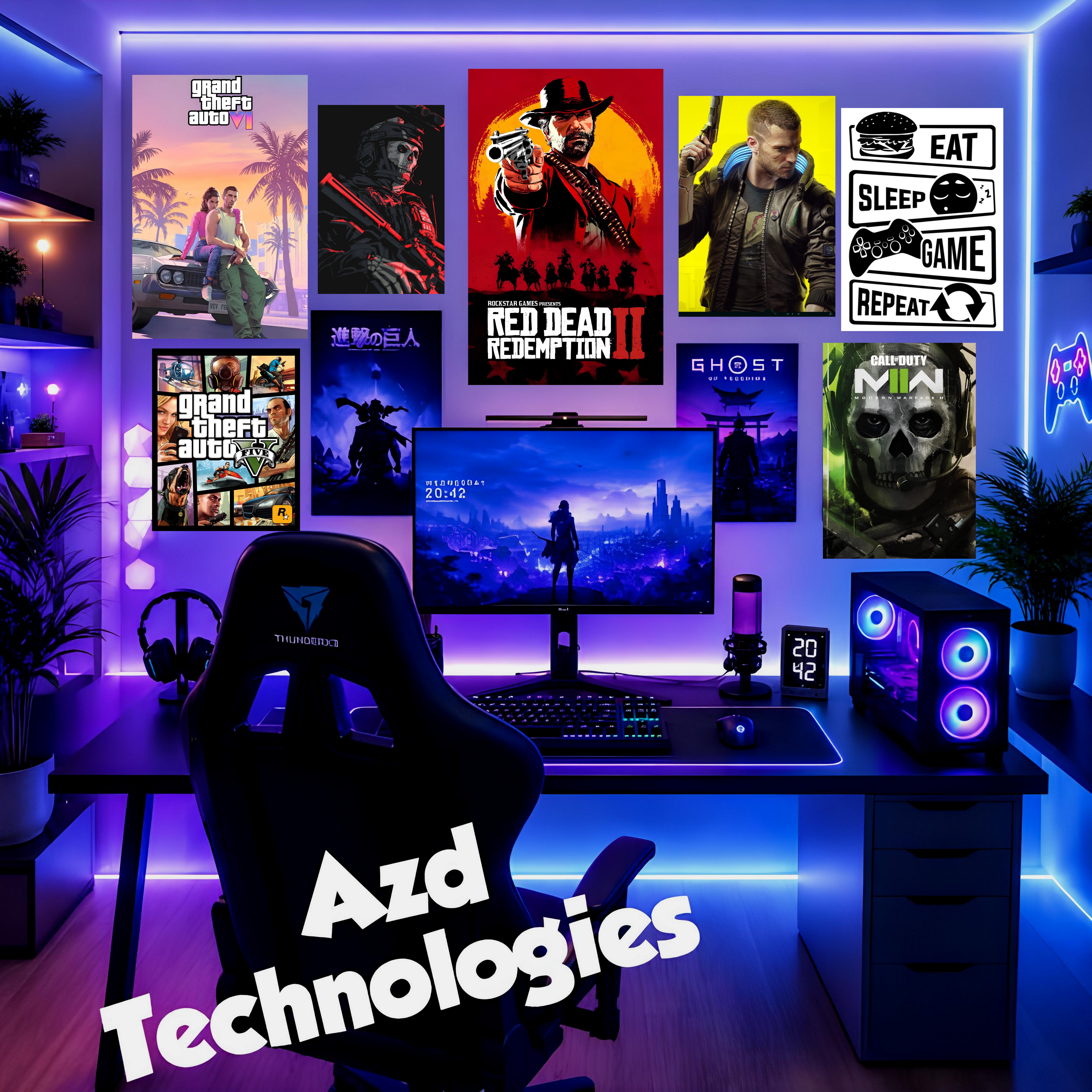 Gaming Posters of your choice 50 Cards 4x6 For Wall Decor - Gaming Room