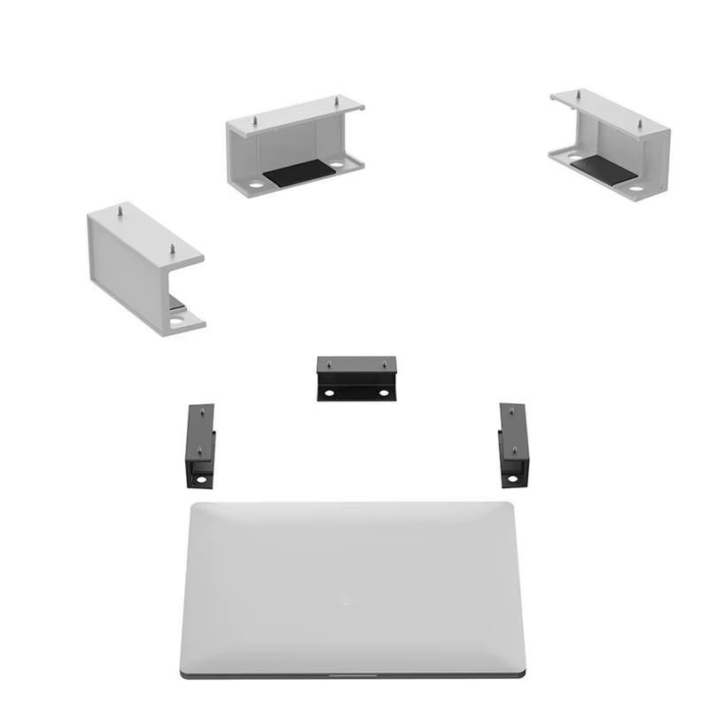 Metal Laptop Mount Under Desk Shelf Holder for Notebooks, Tablets, Cable Boxes, Modems, Smart TV Boxes