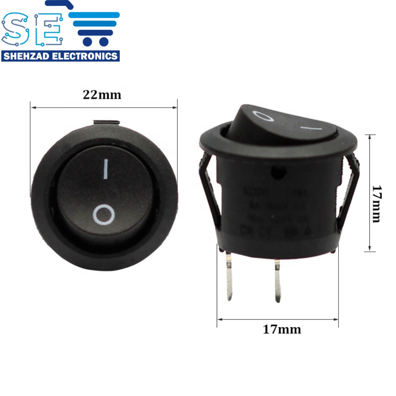 5/10PCS 2 Pin ON-OFF Rocker Switch AC/DC 250V 3A Round Boat Switches Mini Round Red