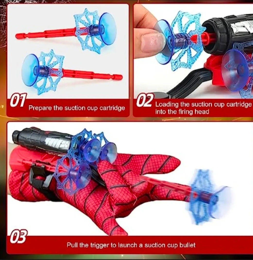 Premium Spiderman Web discharge toy for Kids Silly String,Spider Role-Play Toy,Hero Launcherr Spider Kids Plastic Cosplay Glove Hero Movie Launcherr Wrist Toy Set for Kids Boys Costume Cosplay Gift (1 Set)