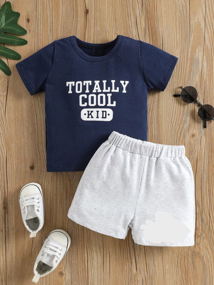 T-Shirts And Short Pants For Baby Girls  & Boys Round Neck Short Sleeves Tee Top's Clothes Sets Dresses Outfit
