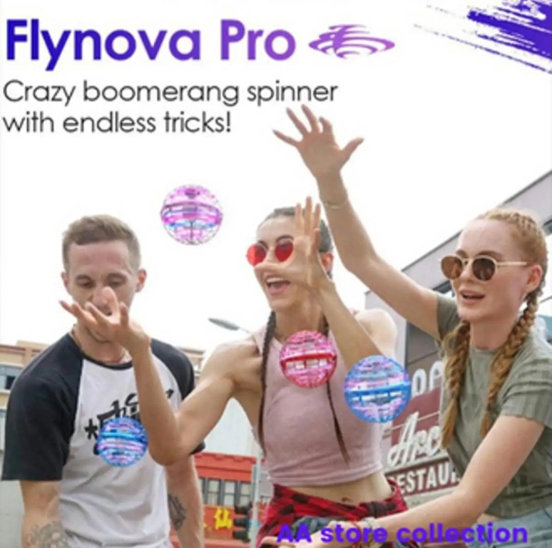 Flying Spinner Ball with Remote Control USB Rechargeable Hand Controlled Flying Hover Ball Drone Toy Flynova Pro Boomerang