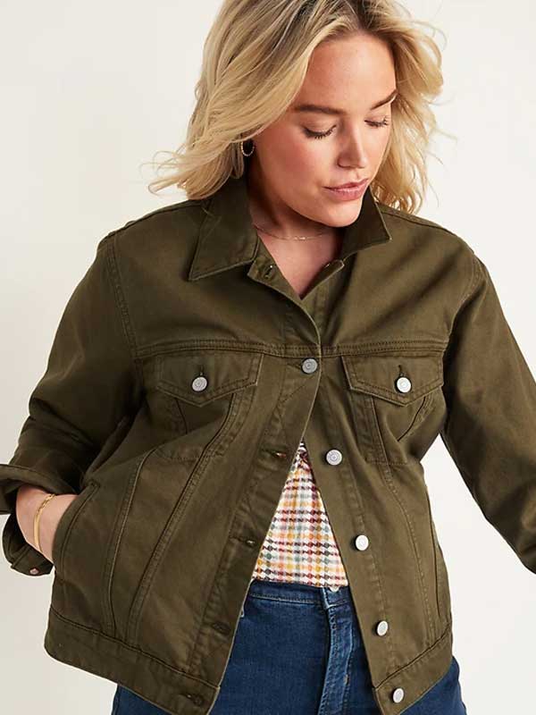 army green jean jacket
