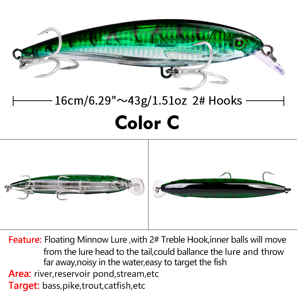 ETOP】artificial Fishing lures minnow quality wobblers baits suspending  model crankbaits popper
