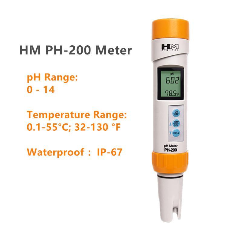 HM Digital PH-200 Waterproof pH Meter, 0-14 pH Range, 0.01 pH Resolution, 0.02% Readout Accuracy - 2