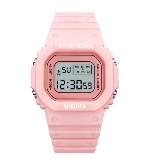 Men women Candy Color Digital Fashion Simple Style LED Luminous Electronic Watches / Ladies High Quality PVC Belt Digital Watch / Girls Minimalist Sports Wristwatches , Cute Candy Color Sports Digital LED Men Women Kid Student Watch B032