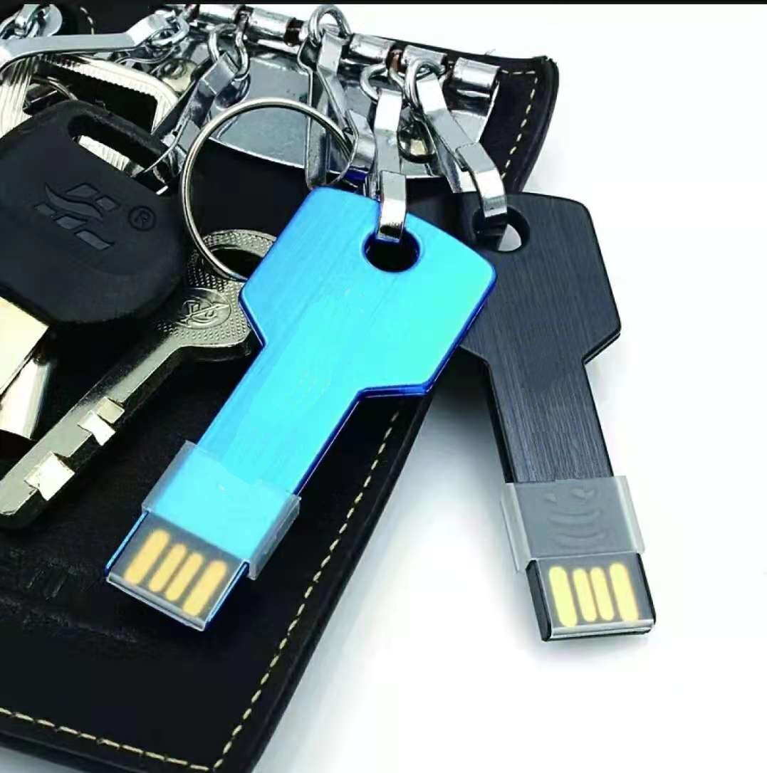Golden Silver Memory Key Flash disk Metal key shape USB flash disk