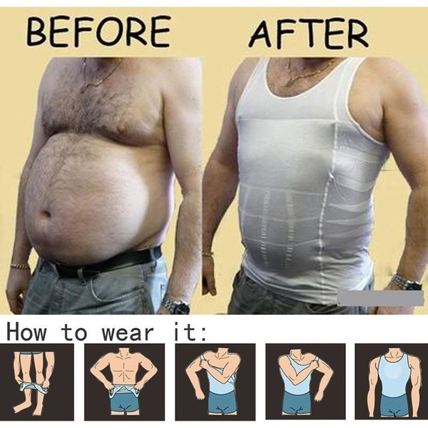 Buy ZURU BUNCH Men's Slimming Body Shaper Vest Shirt Abs Abdomen Slim  Stretchable Tummy Tucker Vest for Men's, Slim N Lift Shaper Belly Buster  Underwear Vest, Pack of 2 (Black & White)