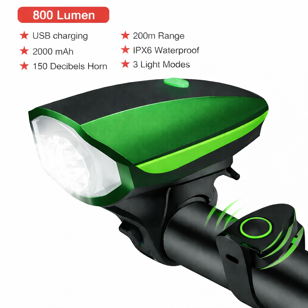 USB Rechargeable Bike cycle light bicycle light Light with Sound and Flashing Cycling Headlight - High-Quality Cycling Safety Accessory