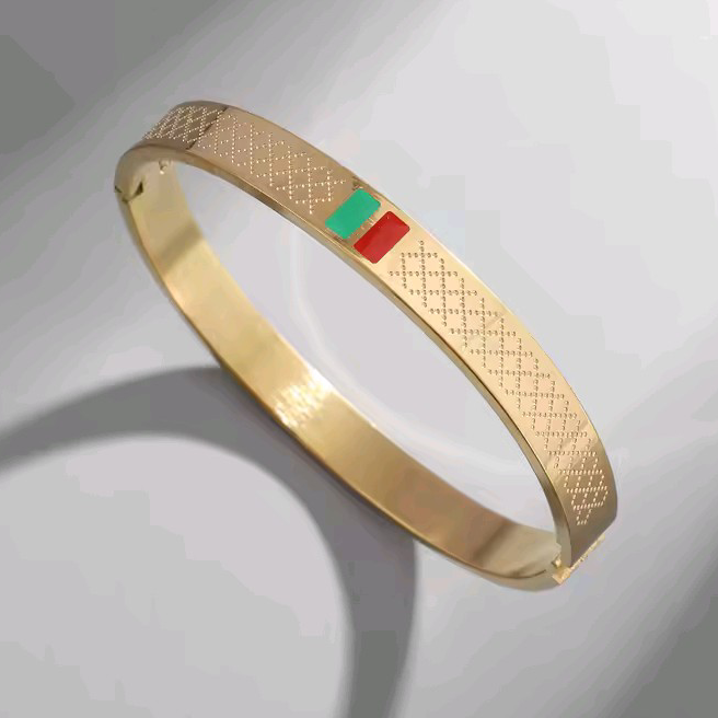Men Women Stainless Steel Bangles Classic Relief Grid Cuff Jewellery set Bracelets Jewelry Gift