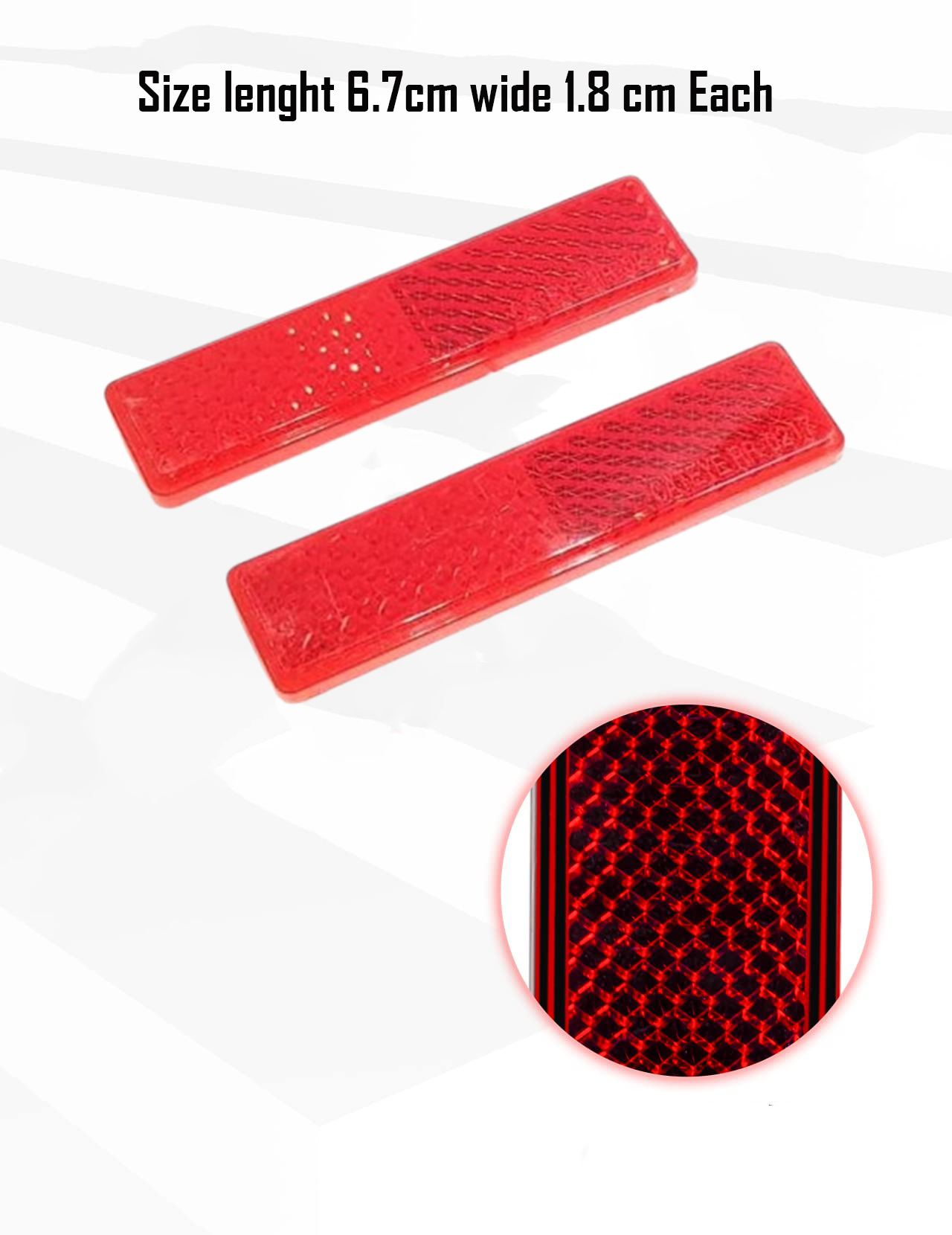 Pack of 4 Red Safety Reflectors Universal increased visibility