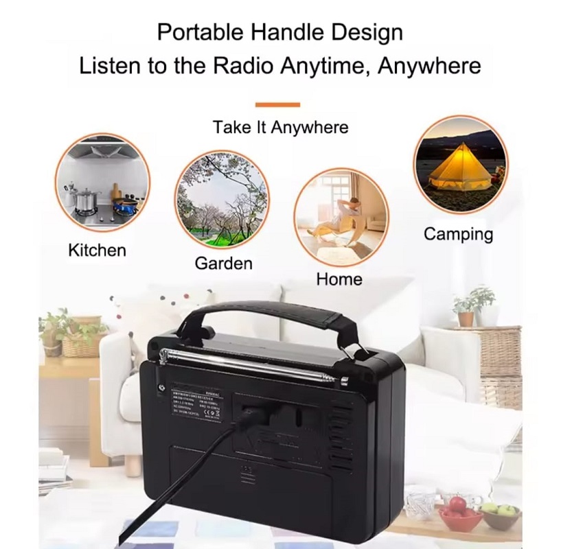 Portable FM/TV/AM/SW1/SW2 4 BAND High Sensitivity Radio