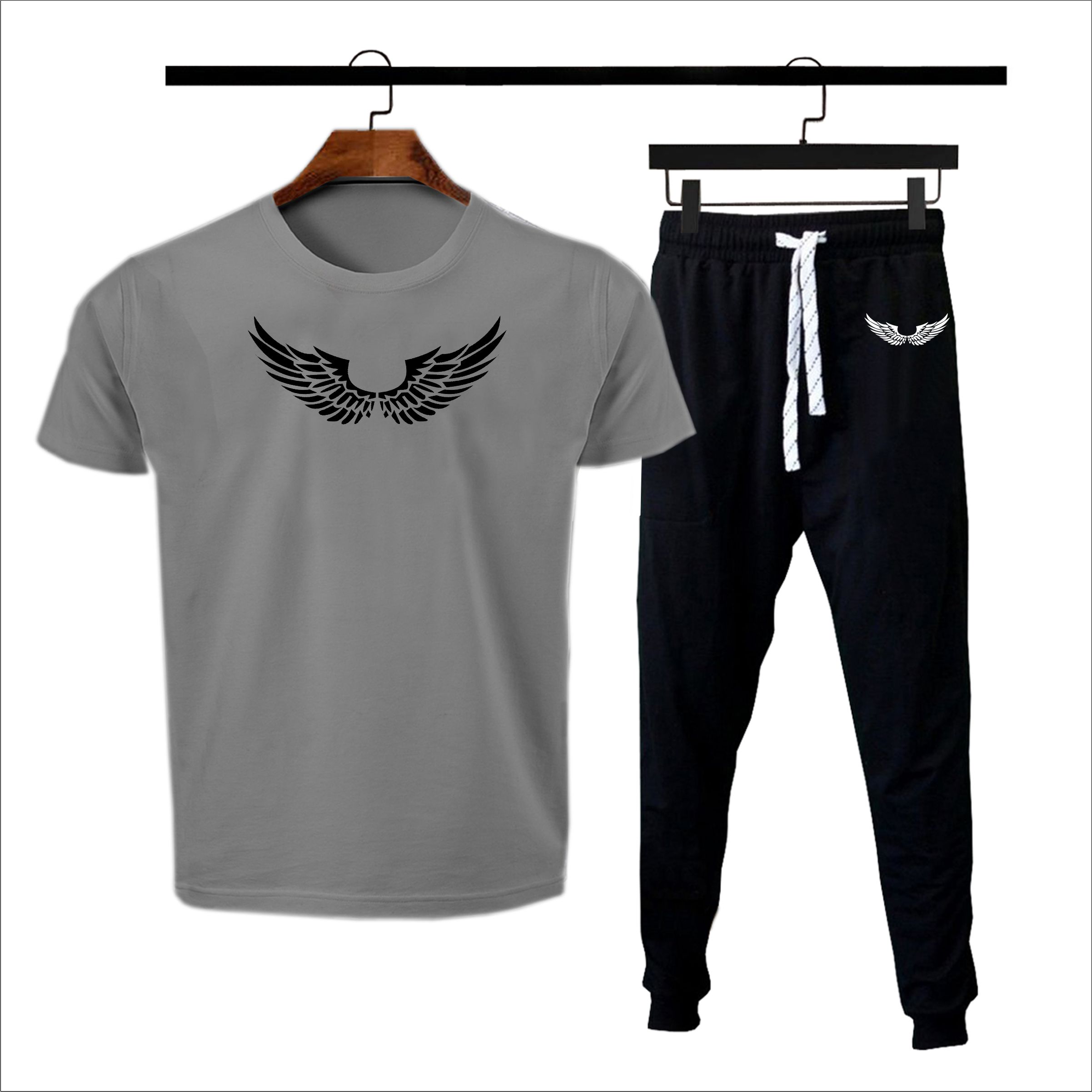 Wings printed summer tracksuit soft & comfortable fabric Tshirt + Trouser for men and boys