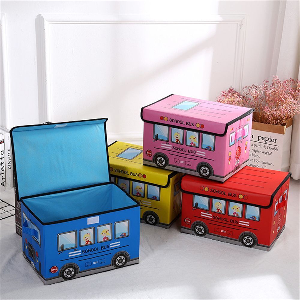 Abrish Home Tex Bus Design  Folding Storage Bins Quilt Basket Kid Toys Organizer Storage Boxes Cabinet Wardrobe Storage Bags