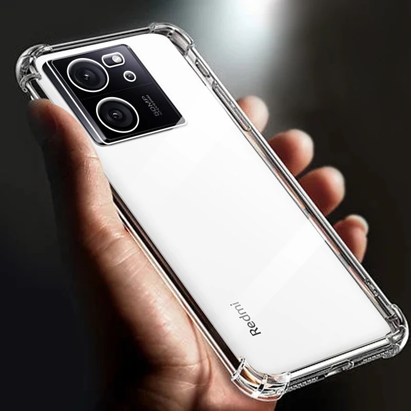 Mi 13T Pro / Mi 13T Clear Anti Shock Transparent Soft Silicone Jelly Airbag Four Corner Bumper Mobile Back Cover For Xiaomi 13T / Xiaomi 13T Pro